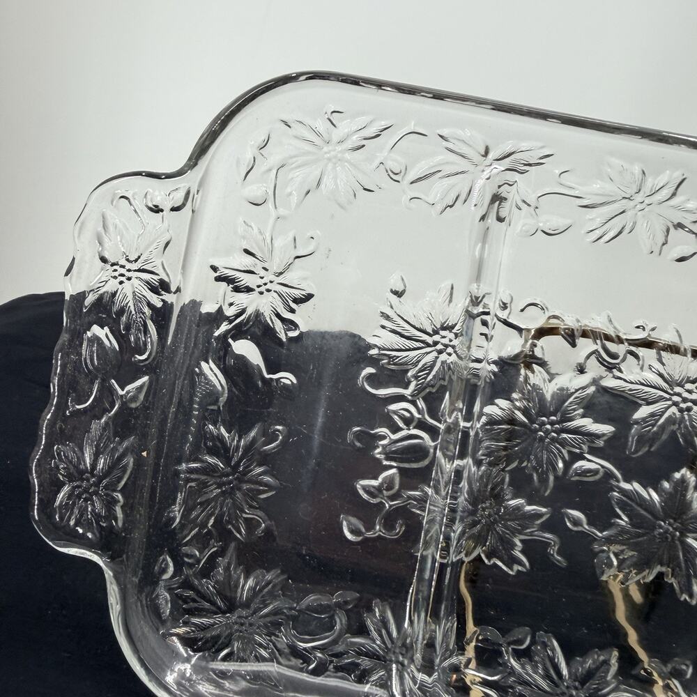 Princess House Fantasia 3-Section Crystal Serving Dish 1989 Orig. Box #534 - Picture 3 of 4